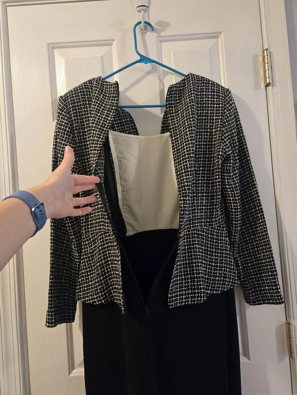 Vintage Chadwicks Size 6 Black and White Tweed Jacket and Sheath Dress